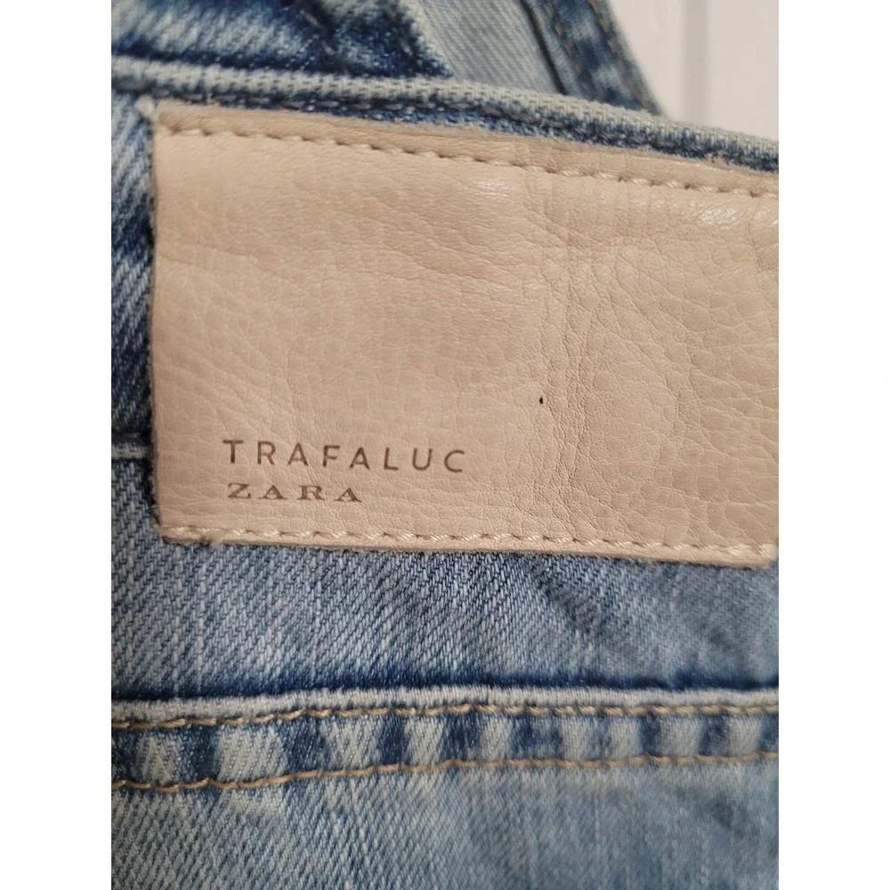 ZARA Trafaluc Overalls GRUNGE Distressed Blue Hippie Urban Streetwear Sz S - Picture 5 of 8